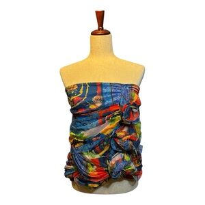 AKIRA Colorful Artistic Strapless Top Size 1XL
